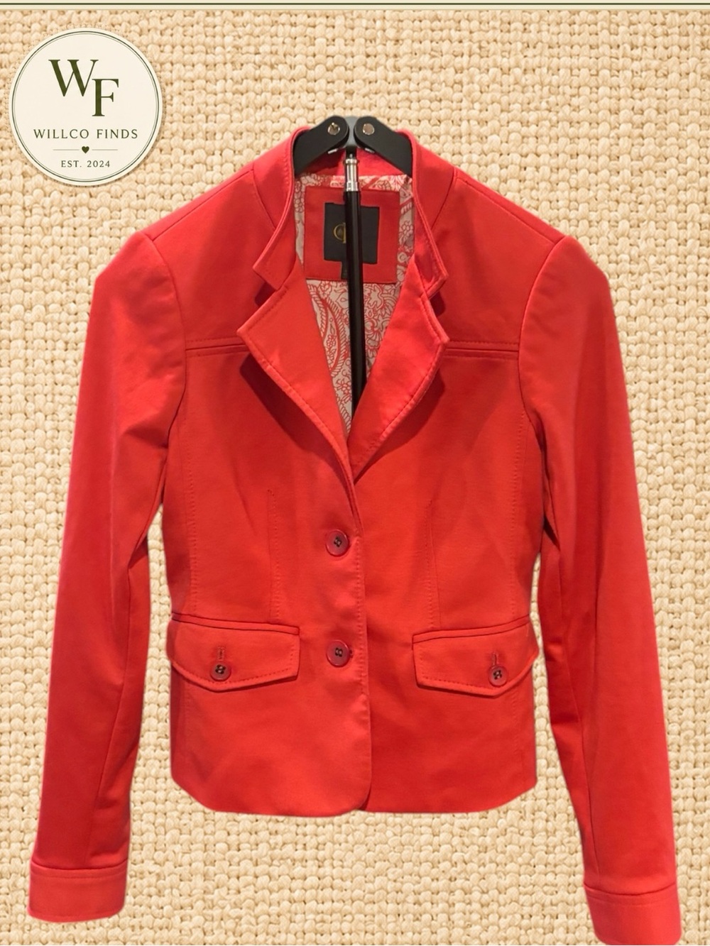 Vintage OBR Outback Red The Limited Coral Blazer Career Jacket XS Paisley
